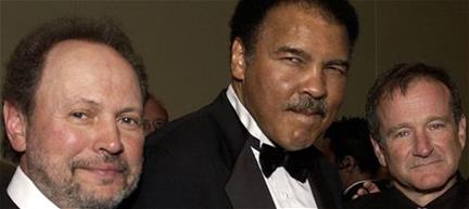 Ali with Crystal and Robin Williams in 2003