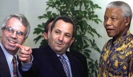 Alon Liel with Mandela and Barak